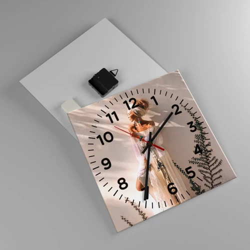 Horloge murale - Pendule murale - Le soleil et la fille - 30x30 cm