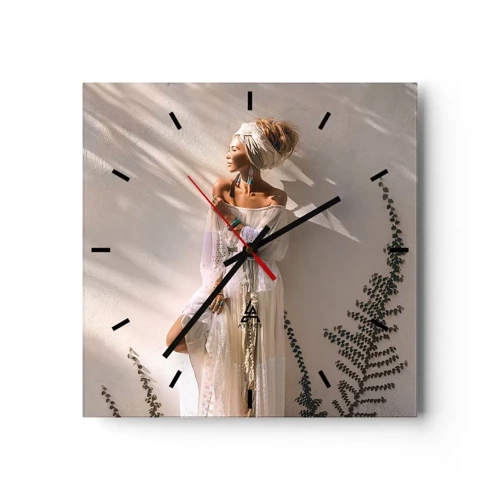 Horloge murale - Pendule murale - Le soleil et la fille - 40x40 cm