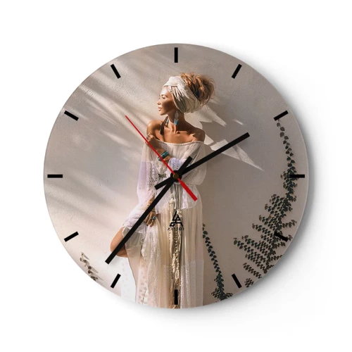 Horloge murale - Pendule murale - Le soleil et la fille - 40x40 cm