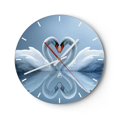 Horloge murale - Pendule murale - Le temps de l'amour - 40x40 cm