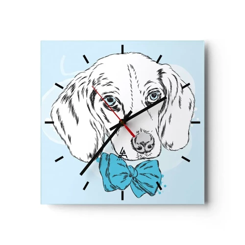 Horloge murale - Pendule murale - L'élégance du chien - 30x30 cm