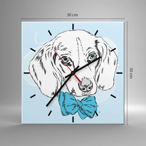 Horloge murale - Pendule murale - L'élégance du chien - 30x30 cm