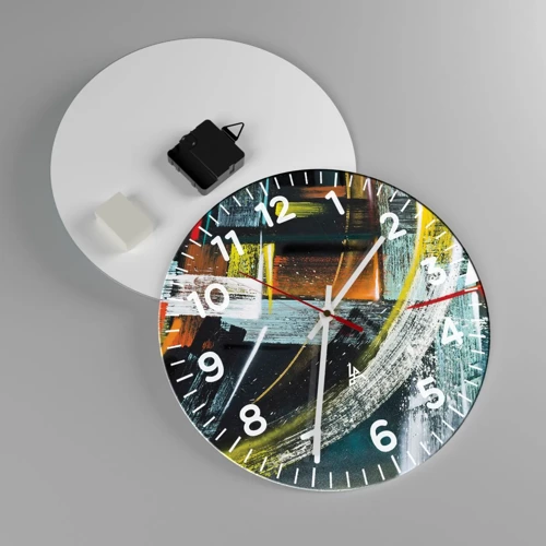 Horloge murale - Pendule murale - L'énergie du mouvement - 30x30 cm