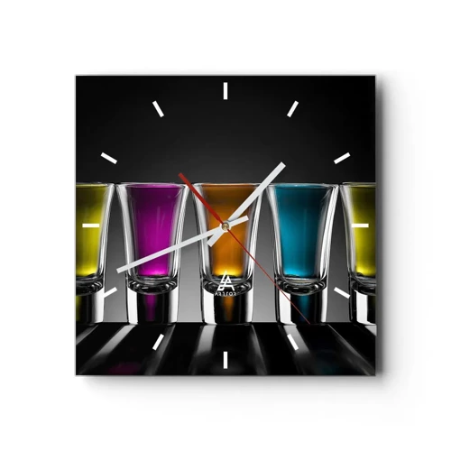Horloge murale - Pendule murale - Les couleurs de la joie - 30x30 cm
