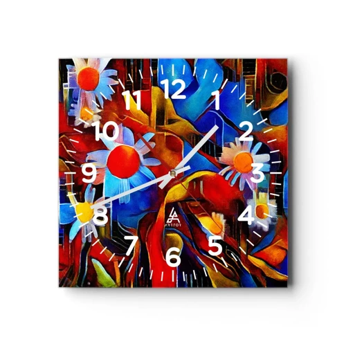 Horloge murale - Pendule murale - Les couleurs de la vie - 30x30 cm