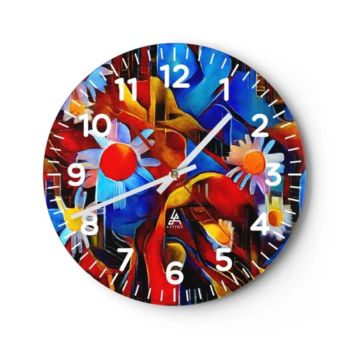 Horloge murale - Pendule murale - Les couleurs de la vie - 30x30 cm