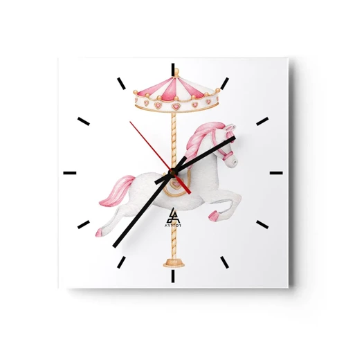 Horloge murale - Pendule murale - Les sabots en avant - 40x40 cm