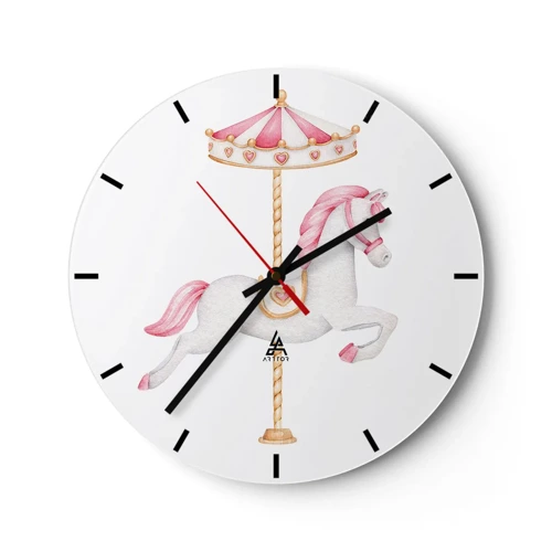 Horloge murale - Pendule murale - Les sabots en avant - 40x40 cm