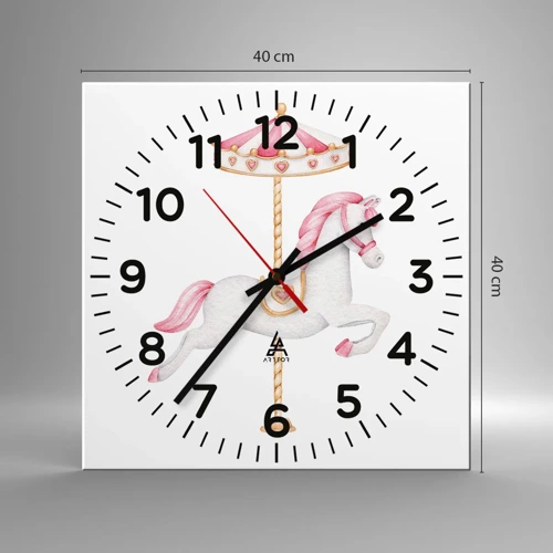Horloge murale - Pendule murale - Les sabots en avant - 40x40 cm