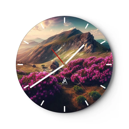 Horloge murale - Pendule murale - L'été à la montagne - 30x30 cm