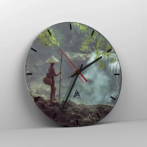 Horloge murale - Pendule murale - Lier d'amitié avec la nature - 30x30 cm