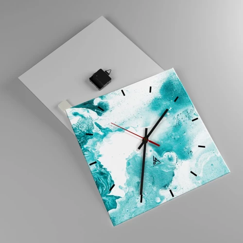 Horloge murale - Pendule murale - Marécage bleu - 40x40 cm