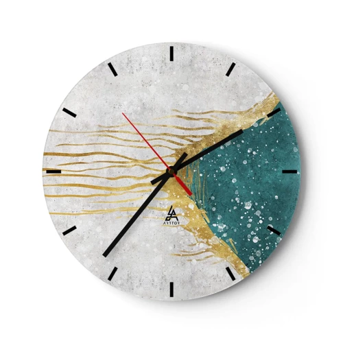 Horloge murale - Pendule murale - Marée dorée - 30x30 cm