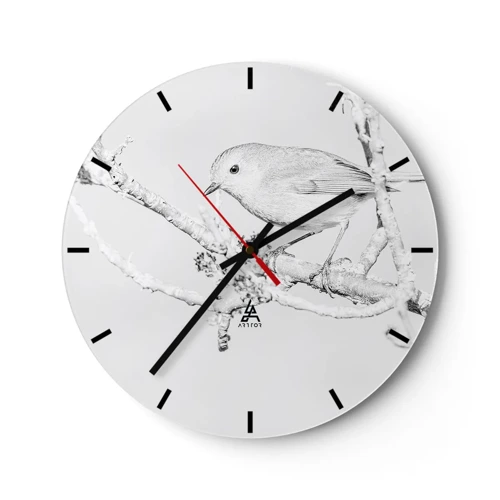 Horloge murale - Pendule murale - Matin d'hiver - 30x30 cm