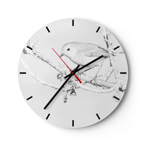 Horloge murale - Pendule murale - Matin d'hiver - 40x40 cm