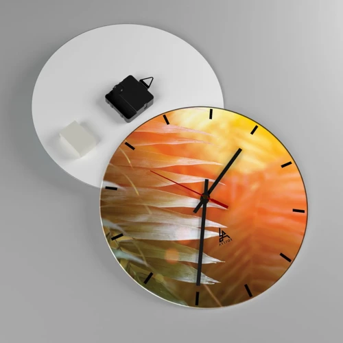 Horloge murale - Pendule murale - Matinée dans la jungle - 30x30 cm