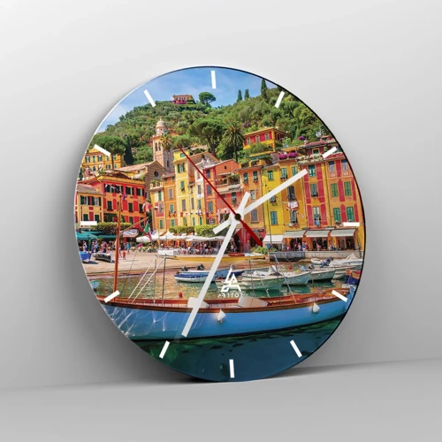 Horloge murale - Pendule murale - Matinée italienne - 40x40 cm