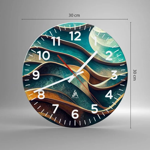 Horloge murale - Pendule murale - Méandres de bleu - 30x30 cm