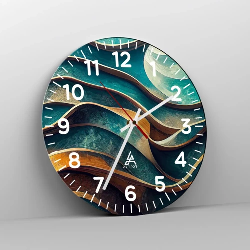 Horloge murale - Pendule murale - Méandres de bleu - 30x30 cm