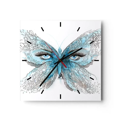 Horloge murale - Pendule murale - Mésange bleue Eros - 30x30 cm