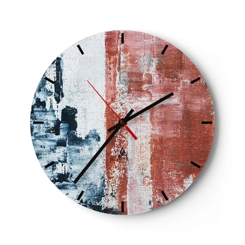 Horloge murale - Pendule murale - Moitié-moitié abstrait - 30x30 cm