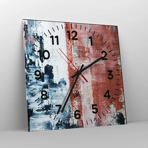 Horloge murale - Pendule murale - Moitié-moitié abstrait - 40x40 cm