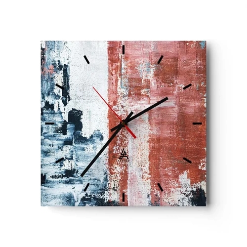 Horloge murale - Pendule murale - Moitié-moitié abstrait - 40x40 cm