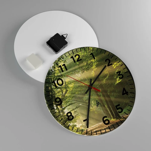 Horloge murale - Pendule murale - Moment de forêt - 30x30 cm