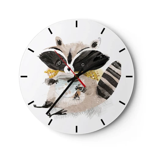 Horloge murale - Pendule murale - Mon ami le raton laveur - 30x30 cm