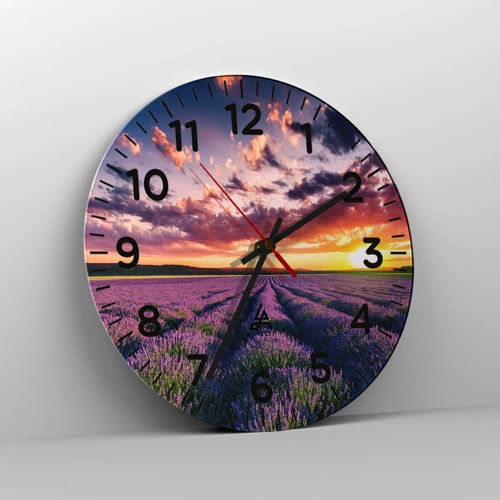 Horloge murale - Pendule murale - Monde de lavande - 40x40 cm
