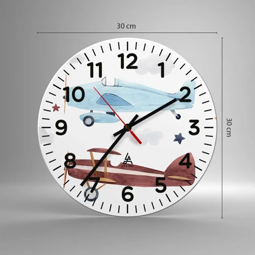 Horloge murale - Pendule murale - Monsieur le pilote, nous vous attendons ! - 30x30 cm