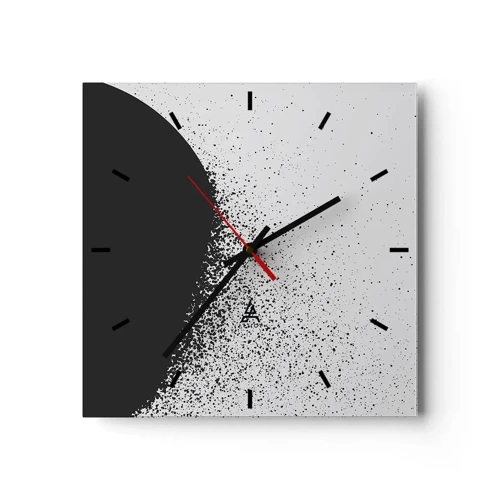 Horloge murale - Pendule murale - Mouvement des molécules - 30x30 cm