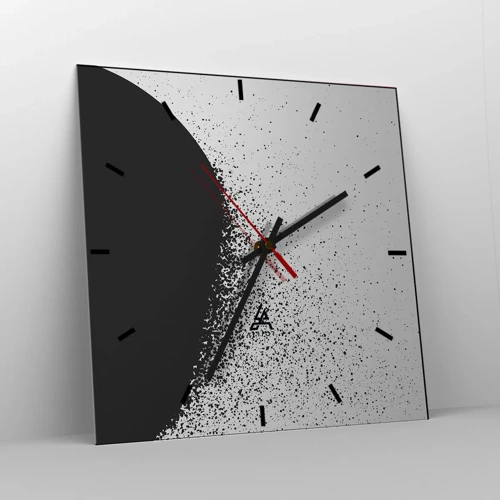 Horloge murale - Pendule murale - Mouvement des molécules - 40x40 cm