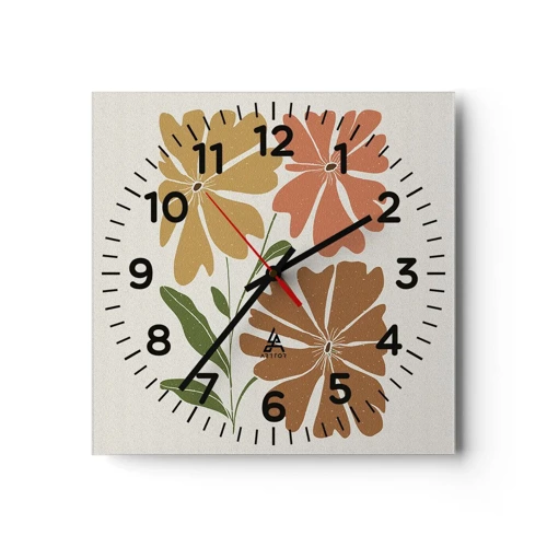 Horloge murale - Pendule murale - Nature et géométrie - 40x40 cm