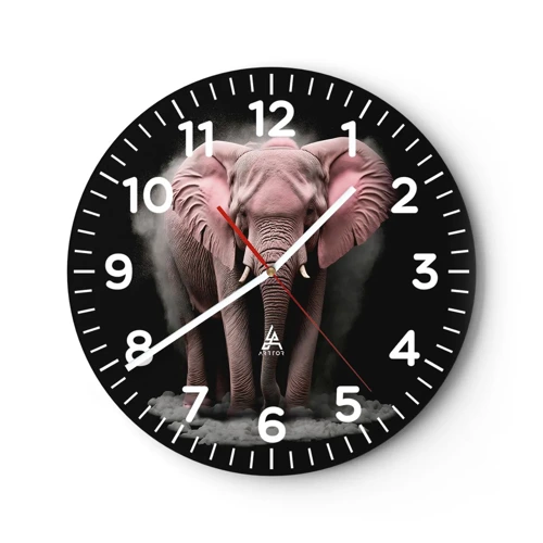 Horloge murale - Pendule murale - Ne pensez pas à un éléphant rose ! - 30x30 cm