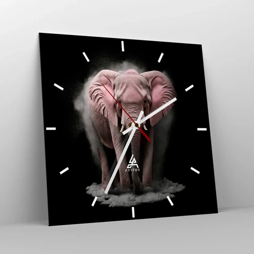 Horloge murale - Pendule murale - Ne pensez pas à un éléphant rose ! - 40x40 cm