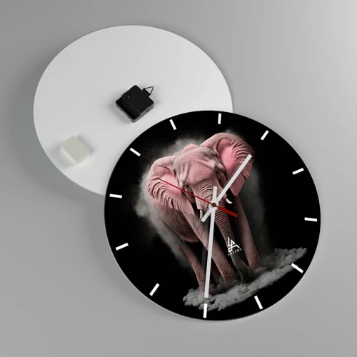 Horloge murale - Pendule murale - Ne pensez pas à un éléphant rose ! - 40x40 cm