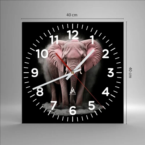 Horloge murale - Pendule murale - Ne pensez pas à un éléphant rose ! - 40x40 cm