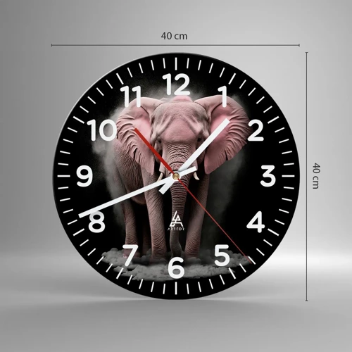 Horloge murale - Pendule murale - Ne pensez pas à un éléphant rose ! - 40x40 cm