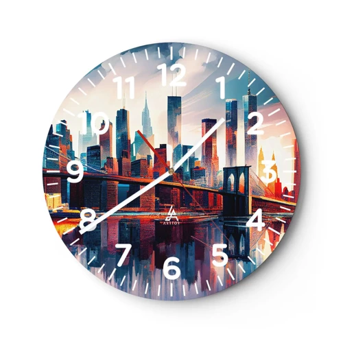 Horloge murale - Pendule murale - New York onirique - 30x30 cm