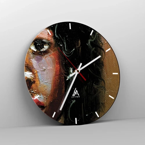 Horloge murale - Pendule murale - Noir et brillant - 30x30 cm