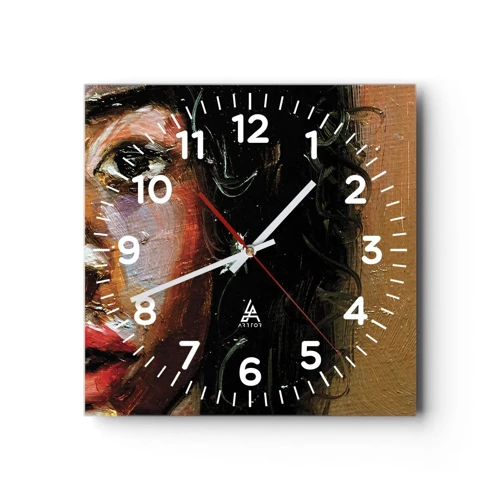 Horloge murale - Pendule murale - Noir et brillant - 40x40 cm