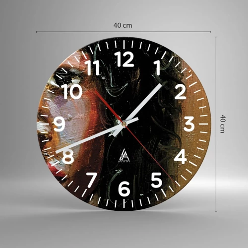 Horloge murale - Pendule murale - Noir et brillant - 40x40 cm