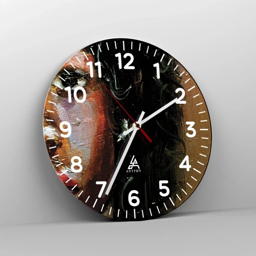Horloge murale - Pendule murale - Noir et brillant - 40x40 cm