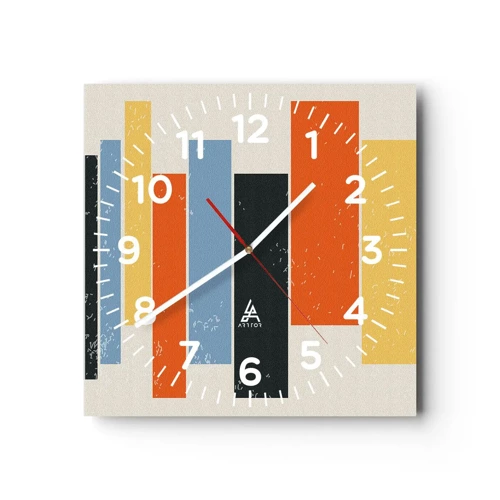 Horloge murale - Pendule murale - Notation musicale - 40x40 cm