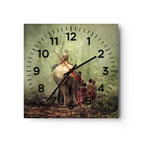 Horloge murale - Pendule murale - Nouveau livre de la jungle - 30x30 cm