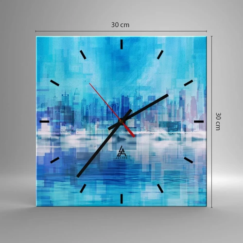 Horloge murale - Pendule murale - Noyé dans le bleu - 30x30 cm