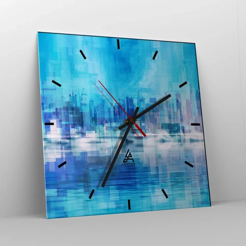 Horloge murale - Pendule murale - Noyé dans le bleu - 30x30 cm