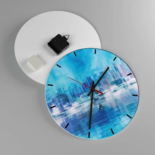 Horloge murale - Pendule murale - Noyé dans le bleu - 30x30 cm