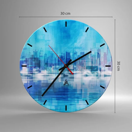 Horloge murale - Pendule murale - Noyé dans le bleu - 30x30 cm